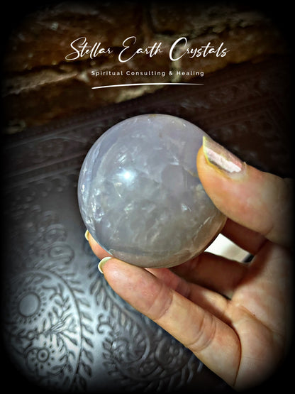 Blue Rose Quartz Healing Crystal Sphere #1 - Stellar Earth Crystals