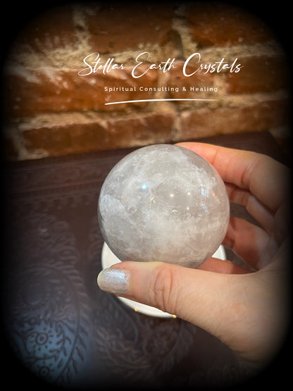 Blue Rose Quartz Healing Crystal Sphere #3 - Stellar Earth Crystals