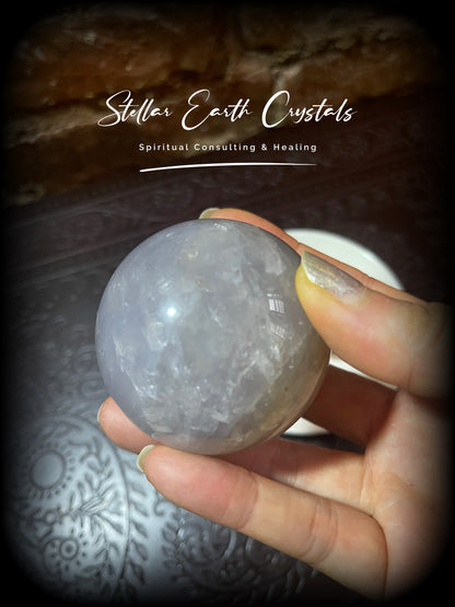 Blue Rose Quartz Healing Crystal Sphere #1 - Stellar Earth Crystals