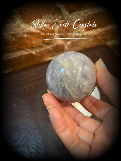 Blue Rose Quartz Healing Crystal Sphere #2 - Stellar Earth Crystals