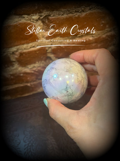 Angel Aura Howlite Crystal ball