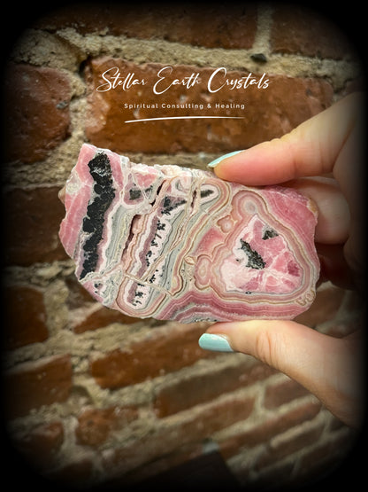 Rhodochrosite healing crystal slab